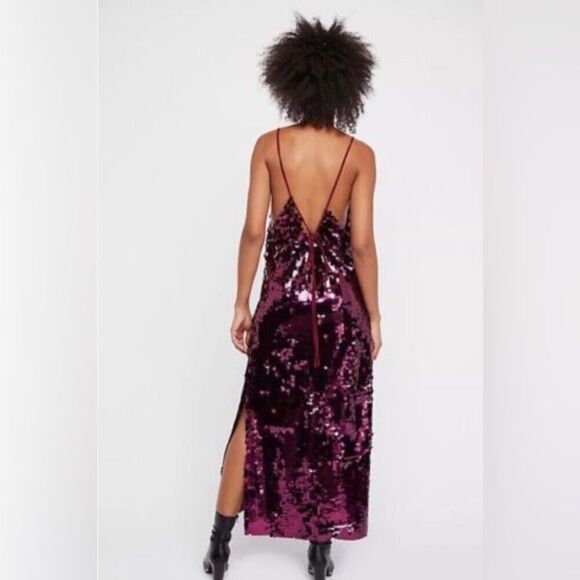 Free People Intimately Paillette Party Sequin Midi Dress in Pink - Picture 2 of 8